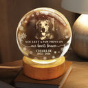 Sad,Memorial,Dog Lovers,Pet Lovers,Cat Lovers - Custom Photo Forever Loved Memorial Dog Cat - Personalized Crystal Globe Lamp
