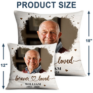 Pet Lovers, Cat Lovers, Dog Lovers, Sad, Memorial - Custom Photo Forever Loved Memorial Dog Cat Family - Personalized Pillow