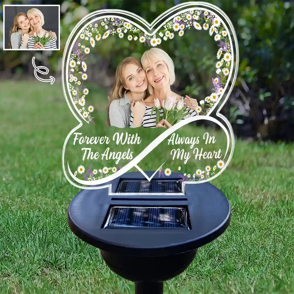 Custom Photo Forever With The Angels - Personalized Solar Light