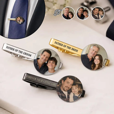 Custom Photo Forever Your Little Girl - Personalized Tie Clip