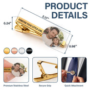 Sentimental,Gift For Father,Custom Photo,Wedding,Upload Full Photo - Custom Photo Forever Your Little Girl - Personalized Tie Clip