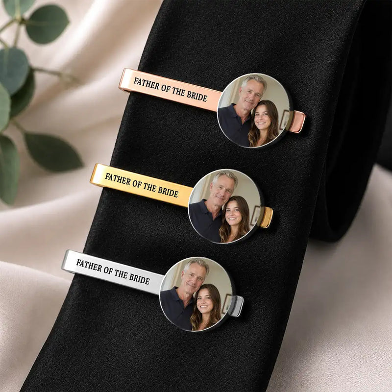 Sentimental,Gift For Father,Custom Photo,Wedding,Upload Full Photo - Custom Photo Forever Your Little Girl - Personalized Tie Clip