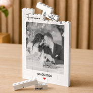 Custom Photo, Gift For Couples, Top Market, Romantic, Dynamic Photo - Custom Photo Forever & Always Couple Anniversary - Personalized Building Brick Blocks