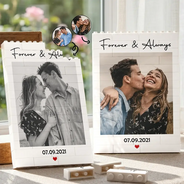 Custom Photo, Gift For Couples, Top Market, Romantic, Dynamic Photo - Custom Photo Forever & Always Couple Anniversary - Personalized Building Brick Blocks
