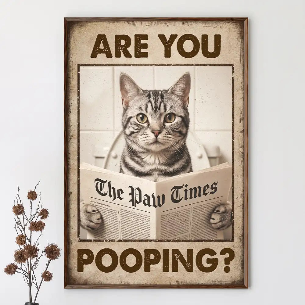 Art Design,Humorous,Pet Lovers,Photo - Funny Bathroom Pet  - Custom Photo Funny Bathroom Pet A Dog Will Be With You Shortly - Personalized Poster