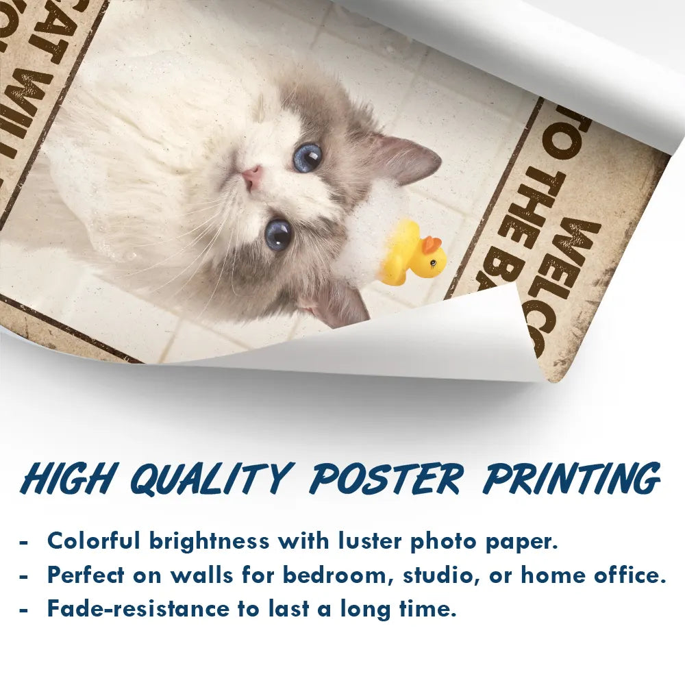 Art Design,Humorous,Pet Lovers,Photo - Funny Bathroom Pet  - Custom Photo Funny Bathroom Pet A Dog Will Be With You Shortly - Personalized Poster