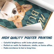 Custom Photo,Art Design,Pet Lovers,Humorous,Photo - Funny Bathroom Pet  - Custom Photo Funny Bathroom Pet Nice Butt Toilet Dog Cat - Personalized Poster