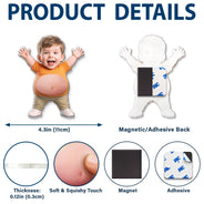 Custom Photo, Art Design, Family, Humorous, Photo - Belly FreeStyle Pose Figure - Custom Photo Funny Belly Character Family Members - Personalized Squishy Acrylic Fridge Magnet