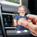 Humorous,Nurse,Custom Photo,Cut-Face Photo - Custom Photo Funny Belly Healthcare Heroes - Personalized Squishy Acrylic Car Vent Clip