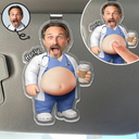 Custom Photo Funny Belly Healthcare Heroes - Personalized Squishy Acrylic Car Visor Clip