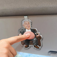 Gift For Boss,Humorous,Custom Photo,Cut-Face Photo - Custom Photo Funny Belly Office Squad - Personalized Squishy Acrylic Car Visor Clip