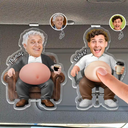 Gift For Boss,Humorous,Custom Photo,Cut-Face Photo - Custom Photo Funny Belly Office Squad - Personalized Squishy Acrylic Car Visor Clip