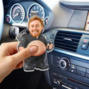 Humorous,Officer,Custom Photo,Cut-Face Photo - Custom Photo Funny Belly Police Officer On Duty - Personalized Squishy Acrylic Car Visor Clip