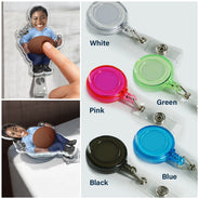 Humorous,Officer,Custom Photo,Cut-Face Photo - Custom Photo Funny Belly Police Officer On Duty - Personalized Squishy Badge Reel