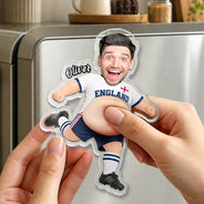 Custom Photo, Football (Soccer), Gift For Men, Gift For Yourself, Humorous, Summer Soccer Games, Cut-Face Photo - Custom Photo Funny Belly Score A Goal - Personalized Squishy Acrylic Fridge Magnet