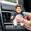 Teacher,Humorous,Back To School,Custom Photo,Cut-Face Photo - Custom Photo Funny Belly Teacher On Duty - Personalized Squishy Acrylic Car Vent Clip