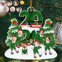 Family,Parents,Gift For Grandparents,Gift For Kids,Gift For Grandkids,Pet Lovers,Dog Lovers,Christmas,Custom Photo - Custom Photo Funny Christmas Elf Family Face Cut - Personalized Custom Shaped Acrylic Ornament