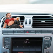 Gift For Father, Custom Photo, Humorous, Cut-Face Photo - Custom Photo Funny Dad Bod Belly - Personalized Acrylic Car Vent Clip