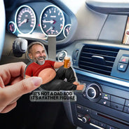 Gift For Father,Custom Photo,Humorous,Cut-Face Photo - Custom Photo Funny Dad Bod Belly - Personalized Custom Shaped Acrylic Car Visor Clip