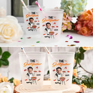 Gift For Men,Gift For Grandpa,Gift For Father,Funny,Photo,Vector,Humorous - Custom Photo Funny Dad Grandpa Grill Master - Personalized Frosted Cups