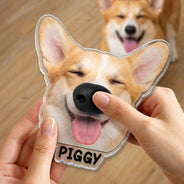 Art Design,Humorous,Dog Lovers,Pet Lovers,Photo - Squishy Dog Nose - Custom Photo Funny Dog Boop The Snoot - Personalized Squishy Acrylic Fridge Magnet