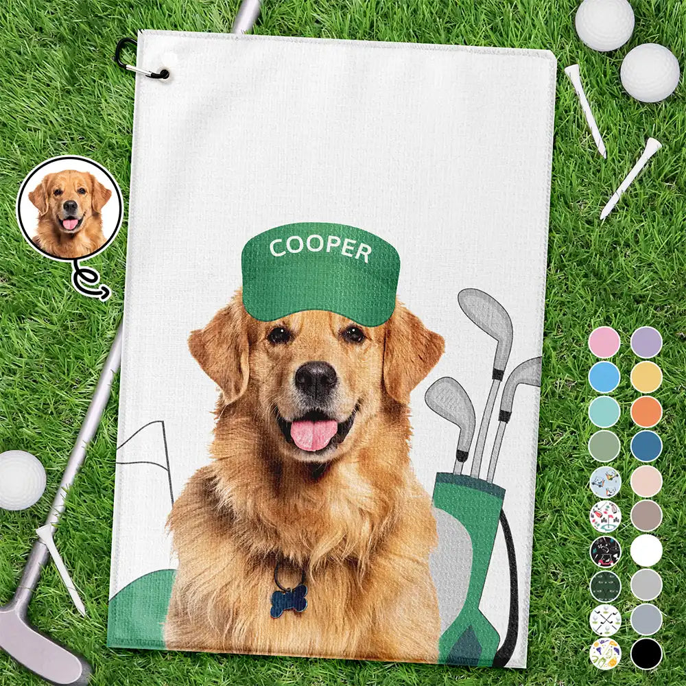 Custom Photo Funny Dog Cat - Personalized Golf Towel