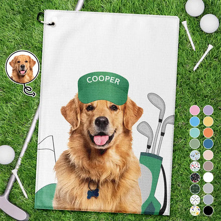 Custom Photo Funny Dog Cat - Personalized Golf Towel