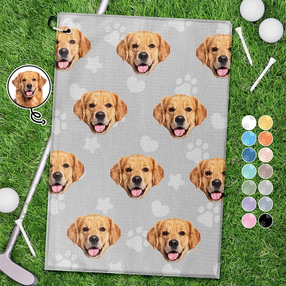 Custom Photo Funny Dog Cat Kid - Personalized Golf Towel
