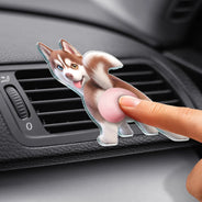 Art Design, Humorous, Pet Lovers, Photo - Squishy Pet Butt - Custom Photo Funny Dog Cat Pet Butt - Personalized Squishy Acrylic Car Vent Clip