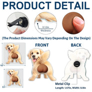 Art Design, Humorous, Pet Lovers, Photo - Squishy Pet Butt - Custom Photo Funny Dog Cat Pet Butt - Personalized Squishy Acrylic Car Vent Clip