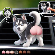 Art Design, Humorous, Pet Lovers, Photo - Squishy Pet Butt - Custom Photo Funny Dog Cat Pet Butt - Personalized Squishy Acrylic Car Vent Clip