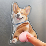 Custom Photo, Art Design, Pet Lovers, Humorous, Photo - Squishy Pet Butt - Custom Photo Funny Dog Cat Pet Butt - Personalized Squishy Acrylic Fridge Magnet