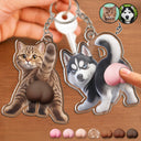 Art Design, Humorous, Pet Lovers, Photo - Squishy Pet Butt - Custom Photo Funny Dog Cat Pet Butt - Personalized Squishy Acrylic Keychain