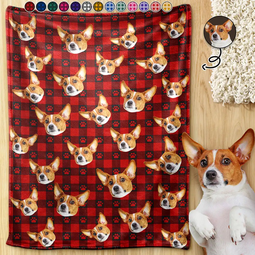 Custom Photo Funny Dog Cat Pet Face - Personalized Pet Blanket