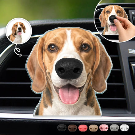 Custom Photo Funny Dog Nose - Personalized Squishy Acrylic Car Vent Clip
