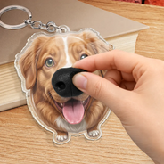 Art Design, Humorous, Custom Photo, Dog Lovers, Pet Lovers, Photo - Squishy Dog Nose - Custom Photo Funny Dog Nose - Personalized Squishy Acrylic Keychain