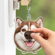 Art Design, Humorous, Custom Photo, Dog Lovers, Pet Lovers, Photo - Squishy Dog Nose - Custom Photo Funny Dog Nose - Personalized Squishy Acrylic Keychain