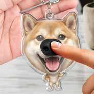 Art Design, Humorous, Custom Photo, Dog Lovers, Pet Lovers, Photo - Squishy Dog Nose - Custom Photo Funny Dog Nose - Personalized Squishy Acrylic Keychain