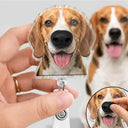 Art Design,Humorous,Dog Lovers,Pet Lovers,Photo - Squishy Dog Nose - Custom Photo Funny Dog Nose - Personalized Squishy Badge Reel