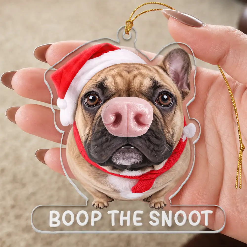 Art Design, Christmas, Humorous, Dog Lovers, Pet Lovers, Photo - Squishy Dog Nose - Custom Photo Funny Dog Nose Gift For Dog Lovers - Personalized Squishy Acrylic Ornament