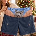 Pet Dad,Gift For Father,Humorous,Custom Photo,Pet Lovers,Cut-Face Photo - Custom Photo Funny Dog Pet Face Gift For Husband Boyfriend - Personalized Casual Shorts