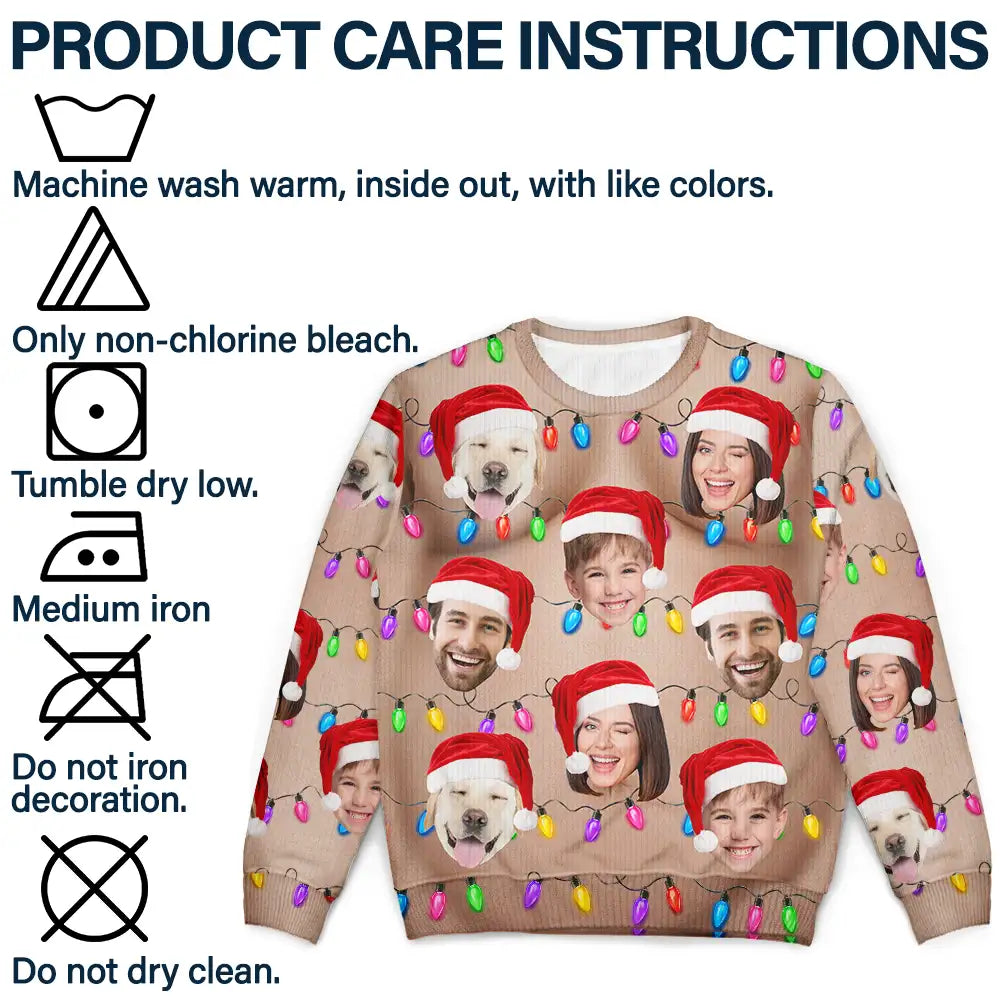 Christmas, Humorous, Gift For Men, Custom Photo, Gift For Yourself, Cut-Face Photo - Custom Photo Funny Hairy Muscle Body Family Face Cut - Personalized Unisex Ugly Sweater