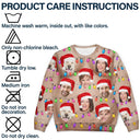 Christmas, Humorous, Gift For Men, Custom Photo, Gift For Yourself, Cut-Face Photo - Custom Photo Funny Hairy Muscle Body Family Face Cut - Personalized Unisex Ugly Sweater