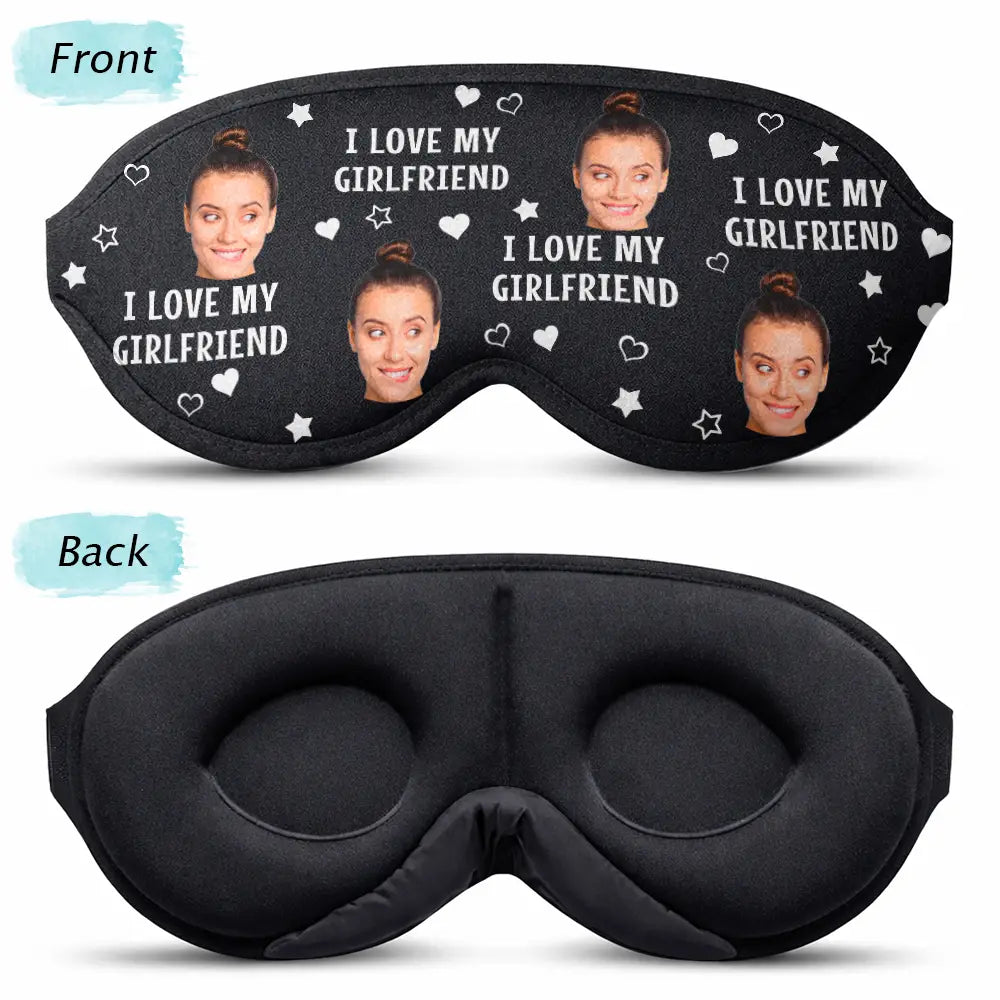Gift For Couples,Old Couples,Gift For Husband,Gift For Wife,Gift For Boyfriend,Gift For Girlfriend,Custom Photo,Love - Custom Photo Funny I Love My Lover - Personalized 3D Sleep Mask