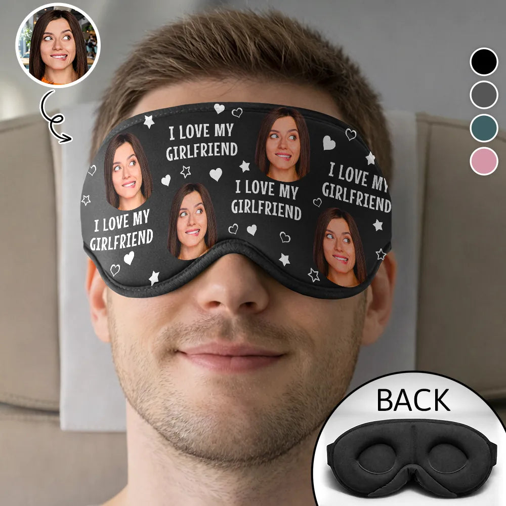 Gift For Couples,Old Couples,Gift For Husband,Gift For Wife,Gift For Boyfriend,Gift For Girlfriend,Custom Photo,Love - Custom Photo Funny I Love My Lover - Personalized 3D Sleep Mask