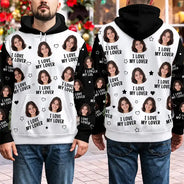 Gift For Husband,Gift For Wife,Gift For Couples,Custom Photo,Funny - Custom Photo Funny I Love My Lover Wife Husband Couple - Personalized Pullover Hoodie