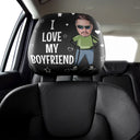 Gift For Couples,Custom Photo,Funny - Custom Photo Funny I Love My Wife Husband - Personalized Car Headrest Covers