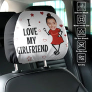Gift For Couples,Custom Photo,Funny - Custom Photo Funny I Love My Wife Husband - Personalized Car Headrest Covers