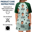 Gift For Couples,Gift For Wife,Custom Photo,Funny - Custom Photo Funny I Love My Wife Husband - Personalized Women's Sleep Tee