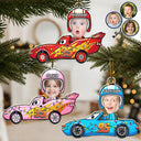 Top Market,Playful,Christmas,Custom Photo,Gift For Kids,Cut-Face Photo - Custom Photo Funny Kid Face Car Toys - Personalized Custom Shaped Acrylic Ornament